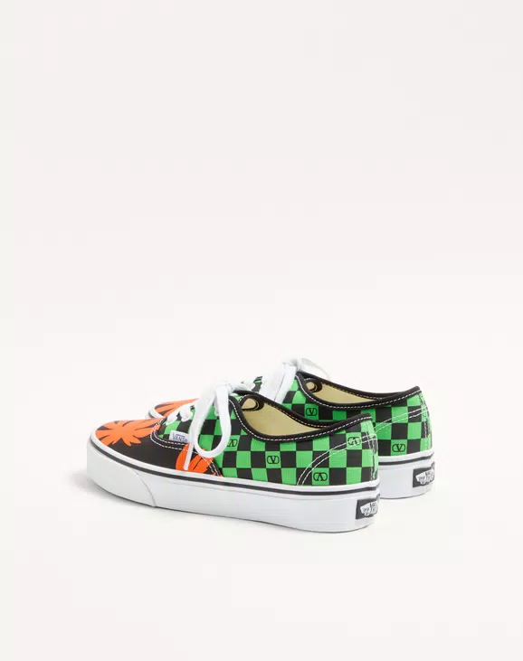 Valentino Garavani And Vans Low-Top Fabric Trainer With VLogo Checkerboard Print And Tropical Leaves Print - Image 4